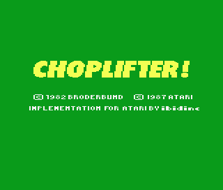 Choplifter title screen for Atari 7800